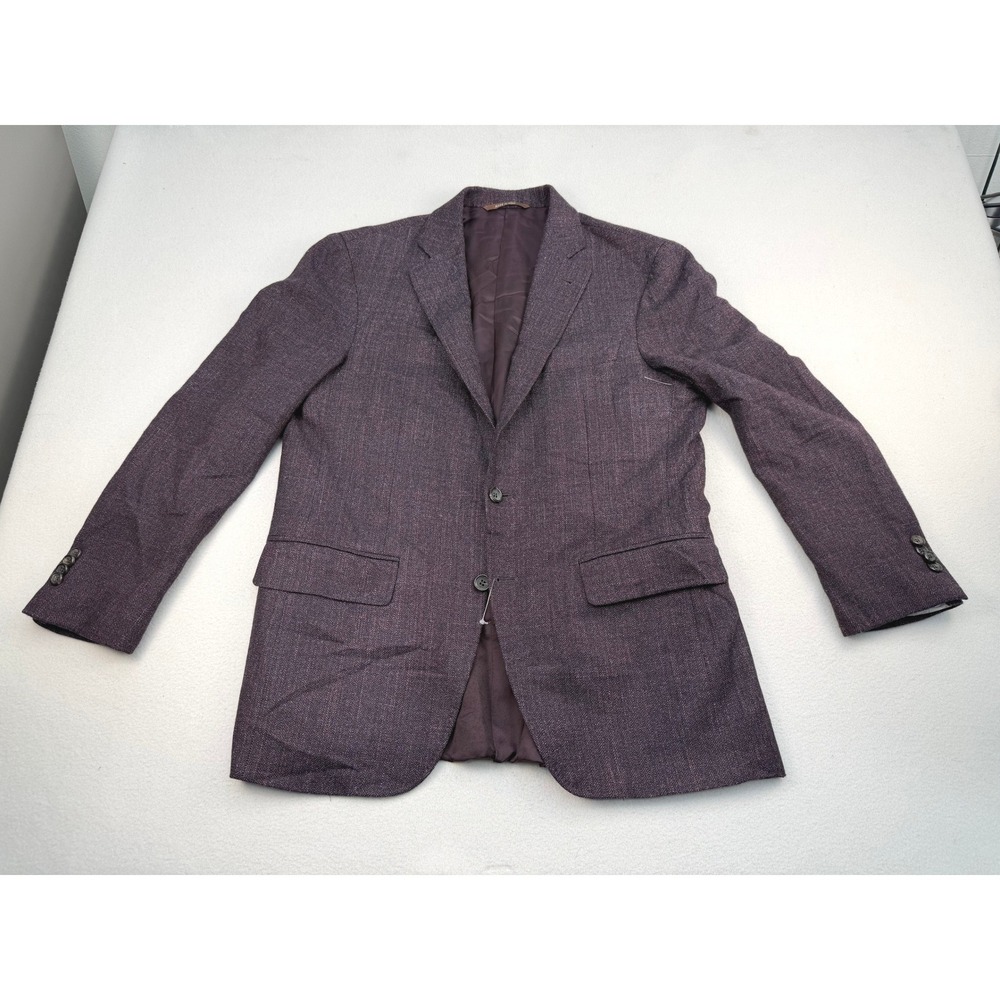 Canali Kei Purple Textured Wool-Silk-Cashmere Sport Coat Made in Italy Mens 38R